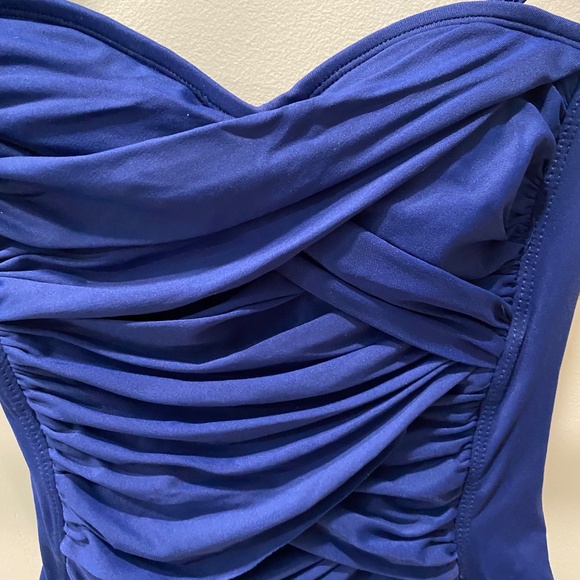 BLEU Rod Beattie Ruched One-Piece Swimsuit Dark Blue Size 6 - Picture 8 of 8